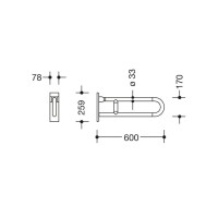HEWI Stützklappgriff drehbar Serie 801 reinweiß 8015010099