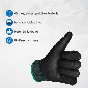 kör4u Arbeitshandschuhe Basic 50, PU-Beschichtung, Größe 11 (2XL), 140 Paar