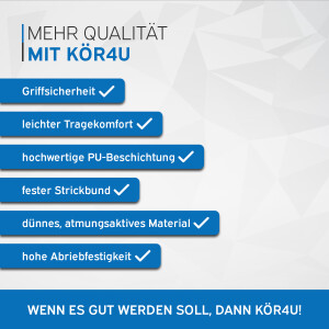 kör4u Arbeitshandschuhe Basic 50, PU-Beschichtung, Größe 11 (2XL), 140 Paar