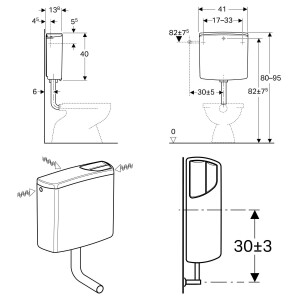 Geberit Aufputzspülkasten AP 140 140300111