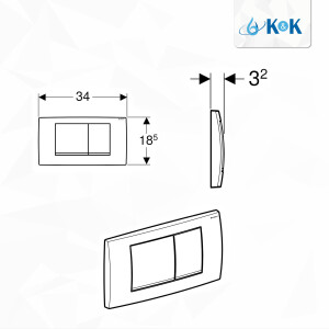Geberit Betätigungsplatte Twinline 30 für 2-Mengen-Spülung weiß 115899KJ1