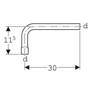 Geberit Spülbogen 90 Grad d32mm 119060111