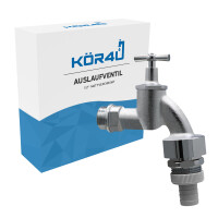 k&ouml;r4u Auslaufventil matt-verchromt 1/2"