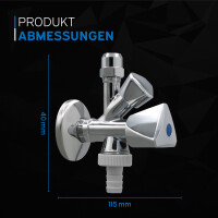 kör4u Kombi-Eckventil 1/2" mit Rückflussverhinderer, nicht selbstdichtend, mit Schlauchanschluss