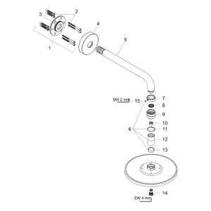 Hansgrohe Tellerkopfbrause Raindance Air 240mm chrom 9,4 l/min mit Brausearm 390mm 27461000