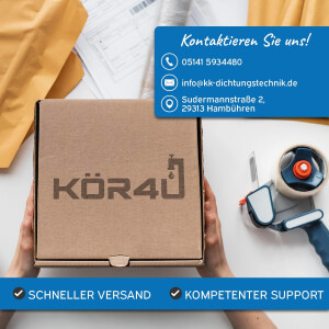 kör4u Komplettset Ausgussbecken edelstahl 50cm, Kunststoff Siphon 1 1/2" x 40mm, Gumminippel DN 40/50