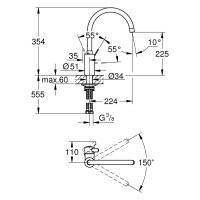 Grohe Eurosmart Cosmopolitan Spültischbatterie Einhand 32843002