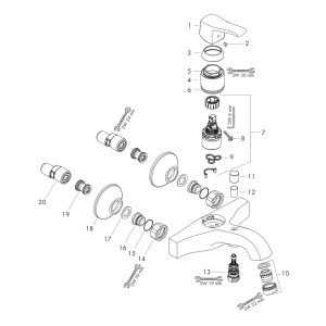 Hansgrohe Wannenmischer Aufputz Metris Classic DN15 chrom 31478000