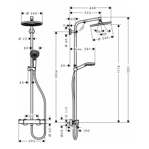 Hansgrohe Showerpipe Crometta S 240 1jet chrom 27267000