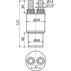Alcaplast Reduktion Minderer Anschluss  40/50 × G1/2" weiß AKS6