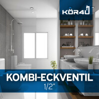 kör4u Kombi-Eckventil 1/2" mit Rückflussverhinderer, selbstdichtend, mit Schlauchanschluss