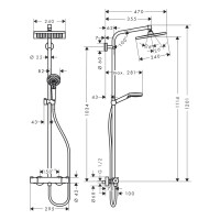 Hansgrohe Showerpipe Crometta E 240 EcoSmart 1jet mit Thermostat chrom 27281000