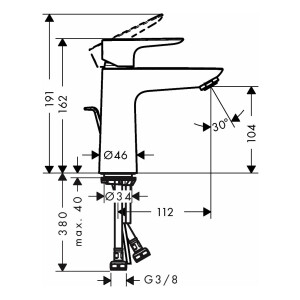 Hansgrohe Waschtischmischer 110 Talis E chrom 71710000