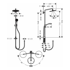 Hansgrohe Showerpipe Croma Select S 280 Reno chrom 26793000