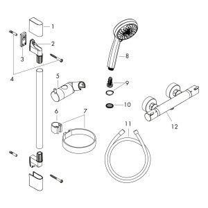 Hansgrohe Brausenkombi Croma 100 Multi/Ecostat Comfort und Brausenstange UnicaC 900mm 27085000