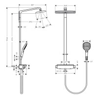 Hansgrohe Showerpipe Raindance Select we./chrom m.Kopfbrause Raindance E Air 1jet 360mm 27112400