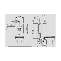 Sanit 937 WC-Spülkasten weiß, tiefhängend mit Eckventil Spülmenge 6 l, 91.701.01..0000