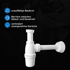kör4u Kunststoffsiphon 1 1/4" x 32mm für Waschtisch