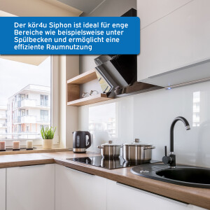 kör4u Raumsparsiphon mit Geruchsverschluss 1 1/2" x 50mm für Spültisch