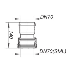 Dallmer HT/SML-Rohrverbinder, DN 70/DN 70 SML 880048