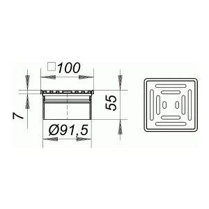 Dallmer Aufsatz 100 x 100 mm 400383