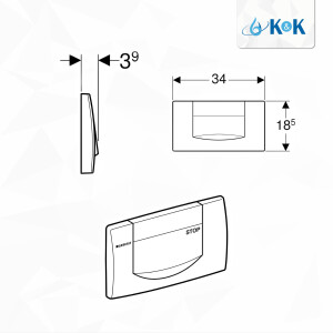 Geberit Betätigungsplatte 200F weiß, 115222111