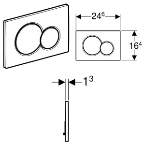Geberit Betätigungsplatte Sigma 01 RAL 9005 schwarz-glänzend 115770DW5