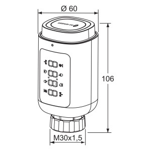 Heimeier Thermostatkopf mit HeimSyncBluetooth 1550-00.500