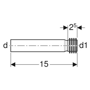 Geberit Verlängerung mit Manschette 150 mm 152.489.16.1