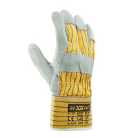 teXXor Rindkernspaltleder-Handschuh EIFEL gelb/blau