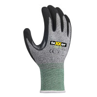 teXXor Schnittschutz-Strickhandschuhe CUT B grau/grün/schwarz