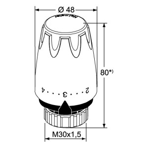 TA Heimeier 6700-00.500 Thermostat-Kopf DX mit eingebautem Fühler weiß RAL 9016