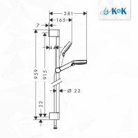 Hansgrohe Brausenkombi Crometta Vario Ecostat 1001 CL/Unica 900mm, weiss chrom 27813400