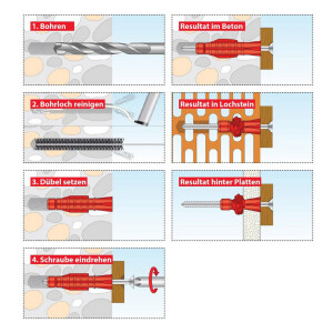 TOX Allzweckdübel Tri 6 x 36 mm, 100 Stück, 010100051