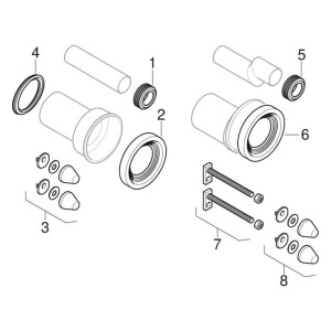 Geberit PE Anschlussgarnitur ohne Muffe 145mm 152422461