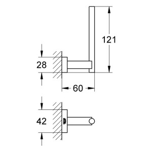 Grohe Reservepapierhalter Essentials Cube Wandmontage Metall chrom 40623001