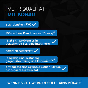kör4u Lüftungsrohr Ø 150 mm weiß 100 cm