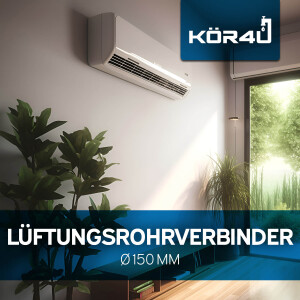 kör4u Lüftungsrohrverbinder Ø 150 mm weiß
