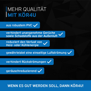 kör4u Verbinder mit Rückschlagklappe weiß 150 mm