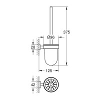 Grohe Essentials Cube Toilettenbürstengarnitur eckig chrom 40513001