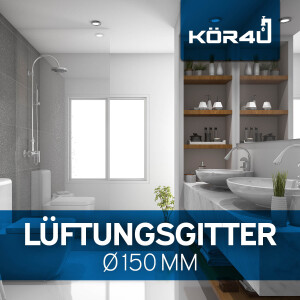 kör4u Lüftungsgitter weiß 150 mm