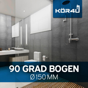 kör4u Bogen 90 Grad Lüftungsrohr Ø 150 mm weiß