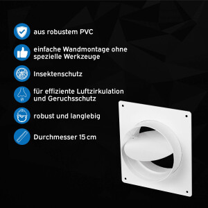 kör4u Wandflansch mit Rückschlagklappe Ø 150 mm