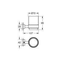 Grohe Essentials Cube Glas mit Halter eckig chrom 40755001