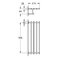 Grohe Essentials Cube Multi-Badetuchhalter eckig chrom 40512001
