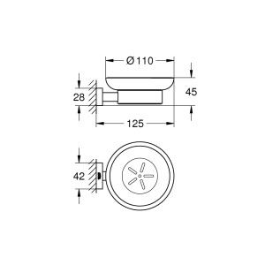 Grohe Essentials Cube Seifenschale mit Halter eckig chrom 40754001