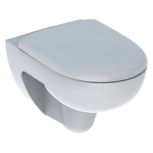 Geberit Renova Wand-WC Tiefspüler spülrandlos Komplett-Set inkl. WC-Sitz, weiß 500801001