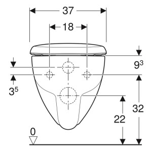 Geberit Renova Wand-WC Tiefspüler spülrandlos Komplett-Set inkl. WC-Sitz, weiß 500801001