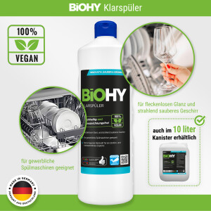 BiOHY Klarspüler, Glanzreiniger, Besteckreiniger 1l BY01006001
