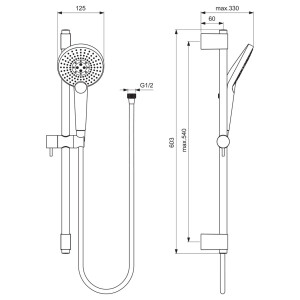 Ideal Standard Brausekombination Idealrain Evo Jet 3-Funktionshandbrause chrom B1761AA